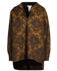 Max Mara - Print Collared V-Neck Long-Sleeve Top - Lyst