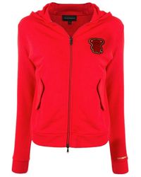 Emporio Armani - Logo Hooded Casual Coat - Lyst