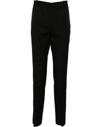 McQueen - Low-Rise Satin-Trim Tailored Trousers - Lyst