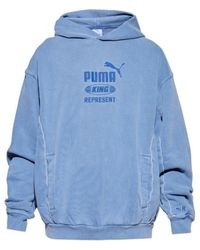 PUMA - X Represent Logo-Embroidered Hooded Sweater - Lyst