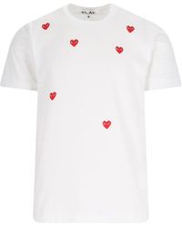 COMME DES GARÇONS PLAY - Comme Des Garçons Play Heart Printed Crewneck T-Shirt - Lyst