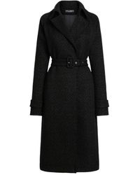 Dolce & Gabbana - Tweed Trench Coat - Lyst