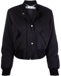 Off-White c/o Virgil Abloh - Logo Embroidered Bomber Jacket - Lyst
