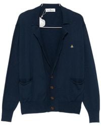 Vivienne Westwood - Orb-Embroidered V-Neck Cardigan - Lyst