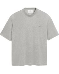 Ami Paris - Logo Embroidered Short Sleeved T-Shirt - Lyst