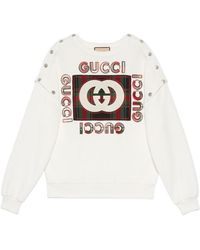 Gucci - Cotton Sweater With Retro Logo - Lyst