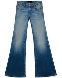 7 For All Mankind - Low-Rise Flared Jeans - Lyst