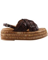 Tod's - Woven Slingback Sandals - Lyst