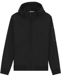BOSS - Hooded Softshell Zip-Up Jacket - Lyst