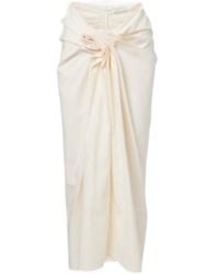 Magda Butrym - Draped Cotton Maxi Skirt - Lyst