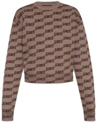 Balenciaga - Bb Monogram Knitted Jumper - Lyst