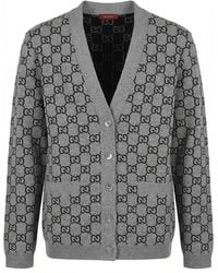 Gucci - Monogrammed Button-Up Cardigan - Lyst