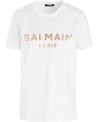Balmain - Eco-Designed Cotton T-Shirt With Logo Print - Lyst