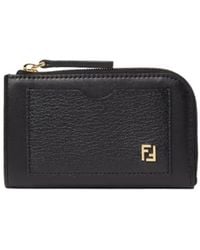 Fendi - Vitello Grace Zip Card Holder Wallet - Lyst