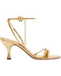 Ferragamo - Denise 70mm Metallic Leather Sandals - Lyst
