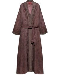 MAX&Co. - Floral-Jacquard Duster Coat - Lyst