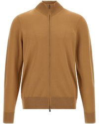 BOSS - Shaved Knit Zip Cardigan - Lyst