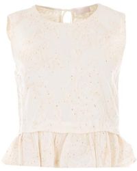 Liu Jo - Peplum Sequinned Sleeveless Top - Lyst