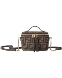 Fendi - Tobacco Ff Jacquard Fabric Mini-Bag - Lyst