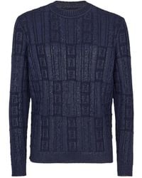 Fendi - Logo Detailed Crewneck Knitted Jumper - Lyst