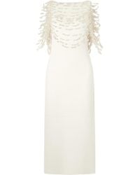 Cult Gaia - Meri Cape-Effect Open-Back Embellished Knitted Midi Dress - Lyst