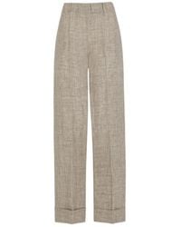 D.exterior - Linen Turn-Up Trousers - Lyst