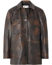 Nour Hammour - Seleste Patchwork Distressed Leather Jacket - Lyst