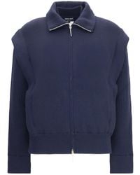 Giorgio Armani - Ribbed Sleeve Bomber Jacket - Lyst