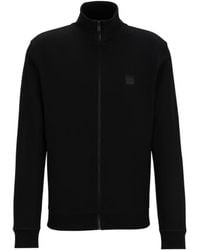 BOSS - Logo Patch Zip Sweatshirt - Lyst