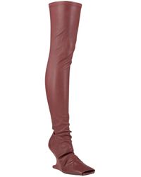 Rick Owens - Simple Leather Knee-High Boots - Lyst