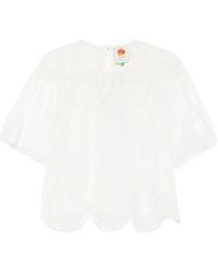 FARM Rio - Embroidered Short-Sleeve Blouse - Lyst