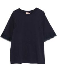 Twinset - Lace-Trim T-Shirt - Lyst