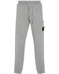 Stone Island - Compass-Badge Melange Tapered Trousers - Lyst
