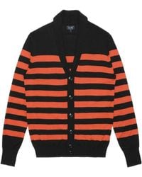 Armani Jeans - Striped Knitted Cardigan - Lyst