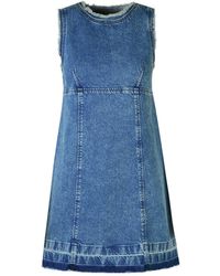 Moschino - Sleeveless Denim Mini Dress - Lyst