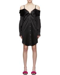 Alexander Wang Off-shoulder Asymmetric Shirtdress in Blue | Lyst