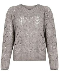 D.exterior - V-Neck Knit Top - Lyst