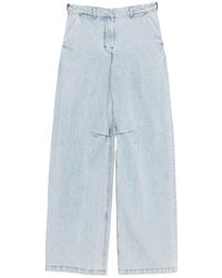 Entire studios - Front Split Wide Leg Jeans - Lyst