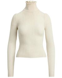 Ralph Lauren - Ruffled-Turtleneck Sweater - Lyst