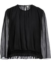 Ganni - Solid-Color Chiffon Top - Lyst