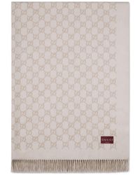 Gucci - Reversible Gg Wool Cashmere Blanket - Lyst