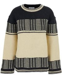 Low Classic - Intarsia Crewneck Sweater - Lyst
