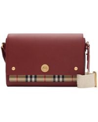 Burberry - Note Checked Crossbody Bag - Lyst