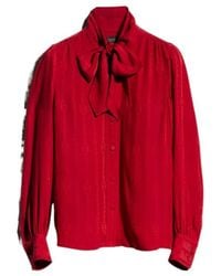 Gucci - Tie-Neck Jacquard Shirt - Lyst