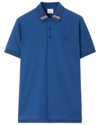 Burberry - Ekd-Embroidered Cotton-Silk Polo Shirt - Lyst