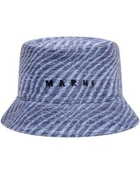 Marni - Logo Embroidered Bucket Hat - Lyst