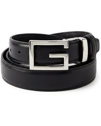 Gucci - Leather Belt With Square G Buckle - Lyst
