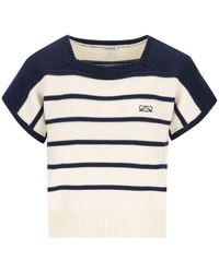 Loewe - Striped Cropped Knitted Top - Lyst