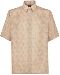Fendi - Logo Detailed Short Sleeved Shirt - Lyst