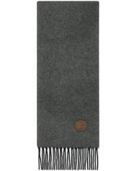 Gucci - Logo Patch Fringed Scarf - Lyst